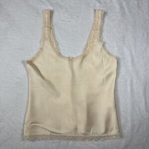 Vintage 70s MAIDENFORM Ivory Nylon & Lace Camisole S/M NWOT Union Made in USA